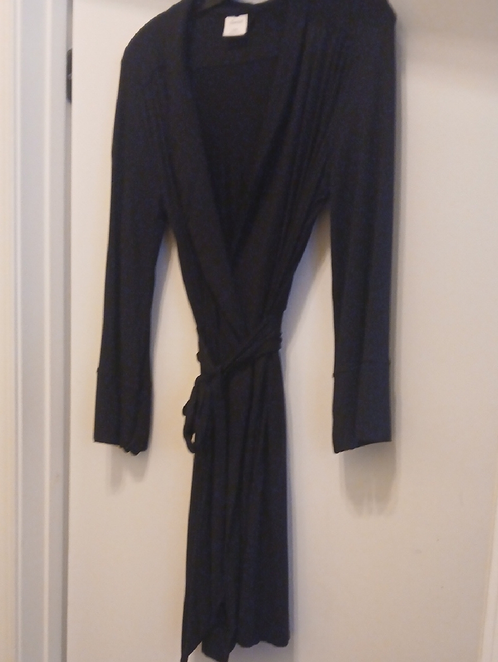 Soma Black Wrap-Style Robe with Tie And Inside Tie, Very Soft And Only Worn Once
